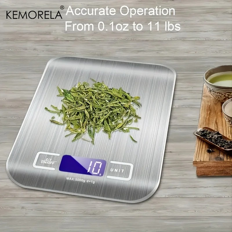 Stainless Steel Electronic Kitchen Scale (5kg/10kg).