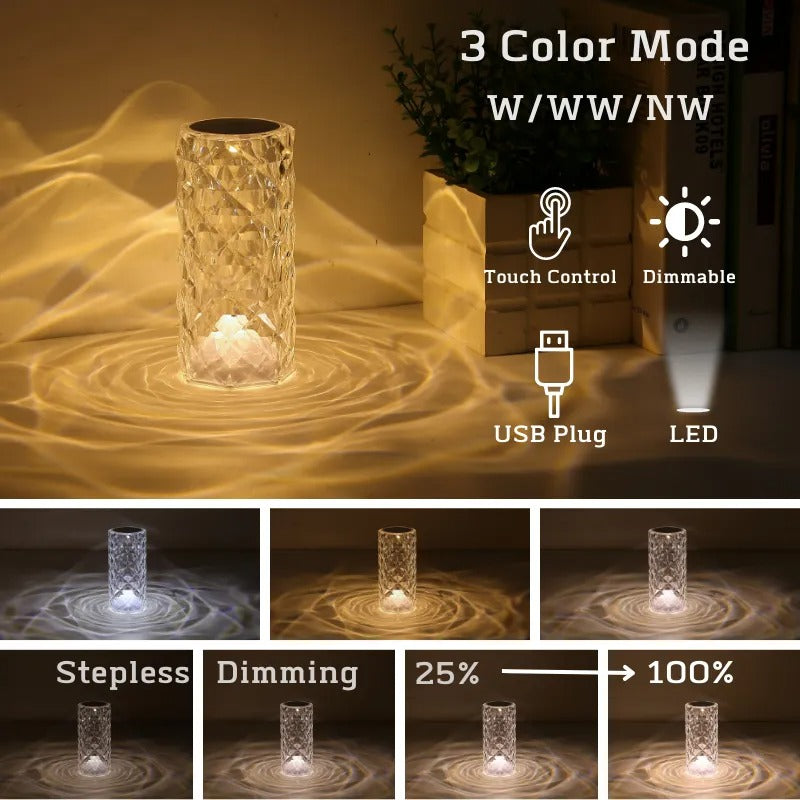 Crystal Table Lamp for Bedroom