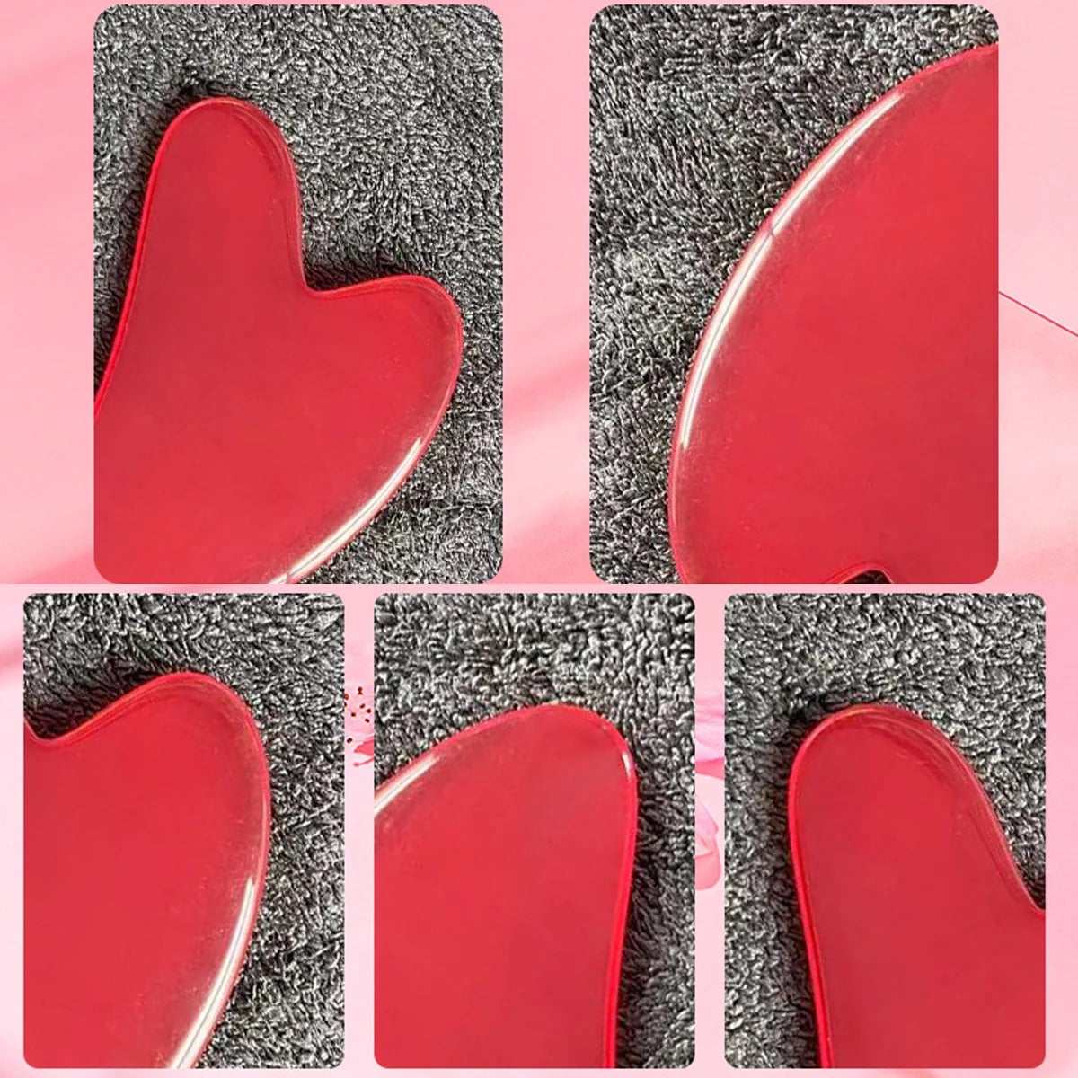 Heart Resin Gua Sha Massage Board for Face, Neck, and Body Care