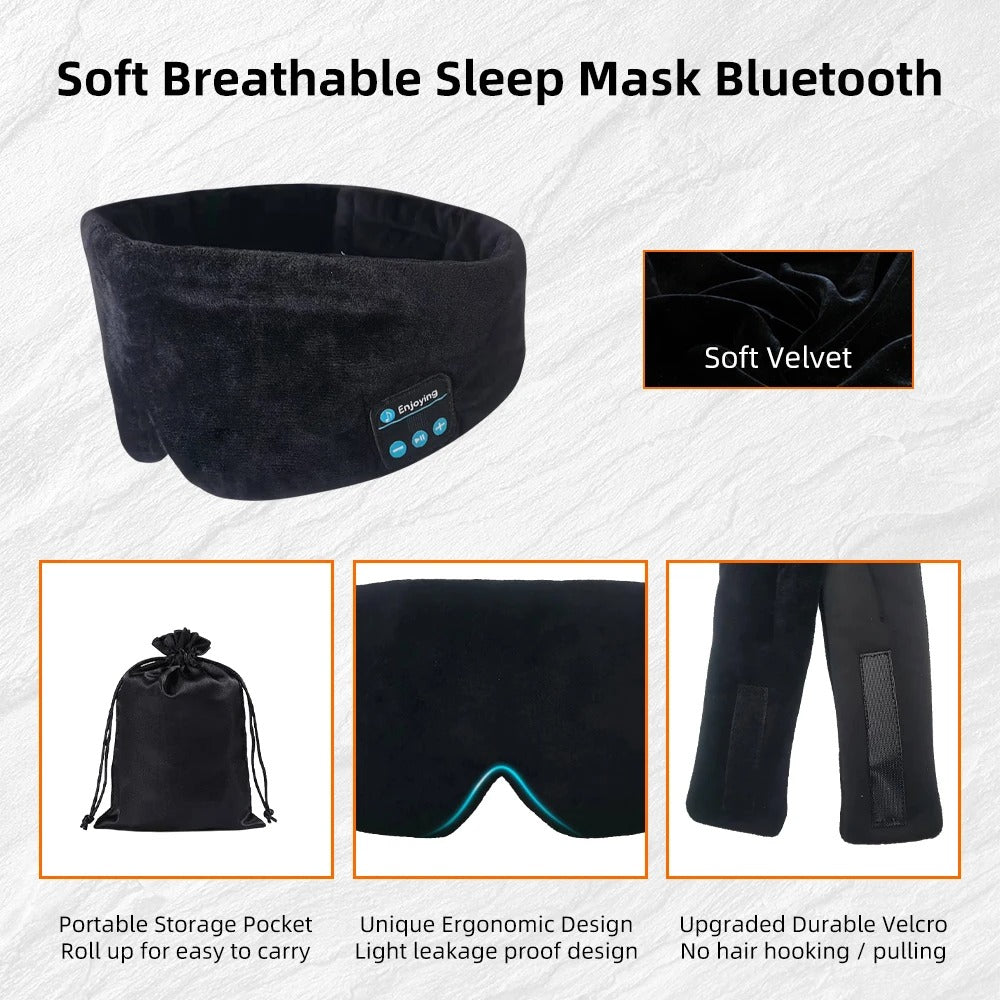 Bluetooth Sleep Headphones Mask: Wireless, Cooling, Travel-Ready