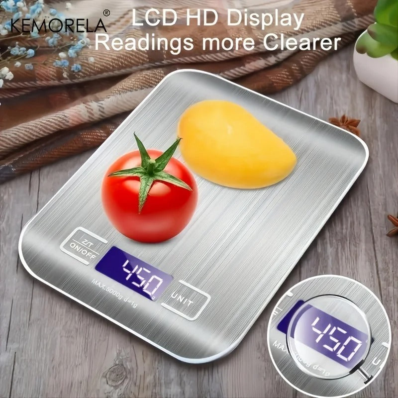 Stainless Steel Electronic Kitchen Scale (5kg/10kg).