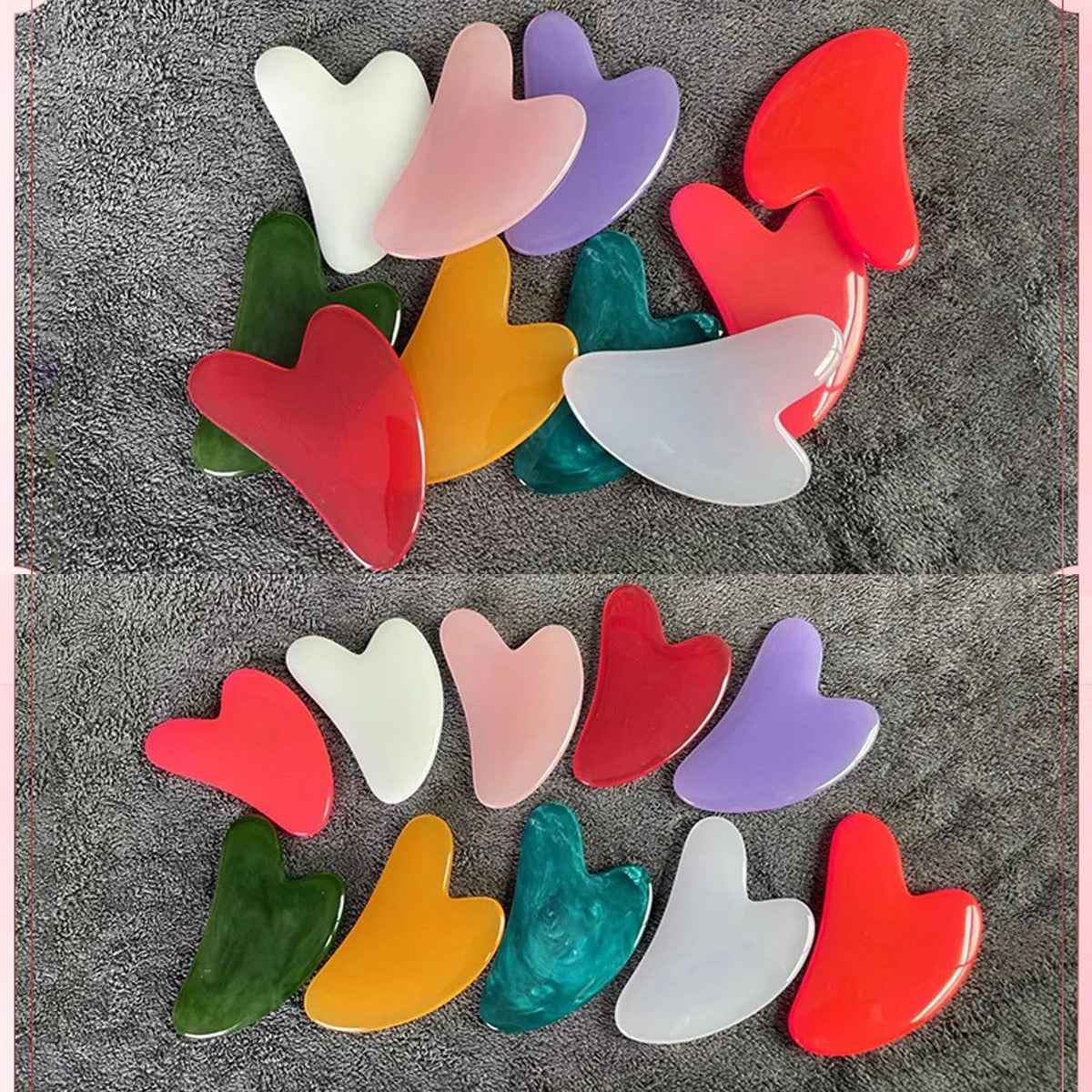 Heart Resin Gua Sha Massage Board for Face, Neck, and Body Care